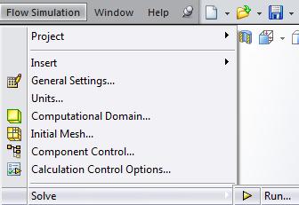 Select Flow Simulation>>Solve>>Run from the SolidWorks menu to start the calculations.