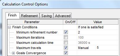 Calculation control options