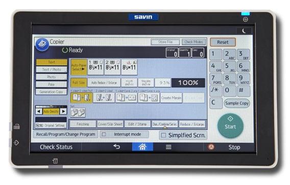 Just select it from the Smart Operation Panel and all the familiar controls for copy, print, scan and fax will be at your fingertips.