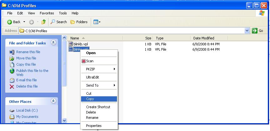 Using the FTP server to transfer VPL files from the PC to the Controller The FTP server can copy