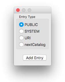 2. Select the appropriate entry type from the list. 3. Click the Add Entry button. 4. If the type of the new entry is "PUBLIC", the following dialog appears: a.