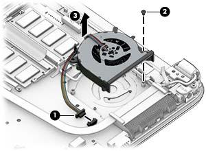 Fan Description Spare part number Fan 813506-001 NOTE: To properly ventilate the computer, allow at least 7.6 cm (3.0 in) of clearance on the left side of the computer.