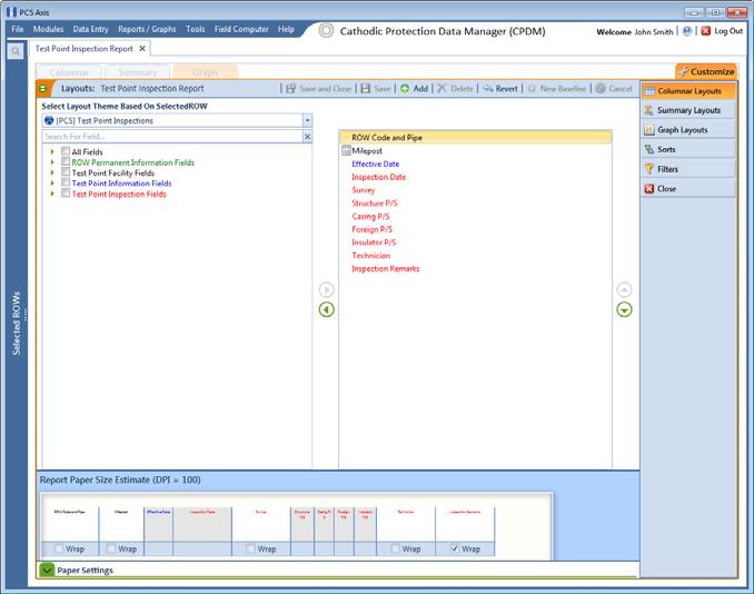 3 Click the Customize tab, and then the Columnar Layouts button to open the Layouts page (Figure 16-31). Figure 16-31.