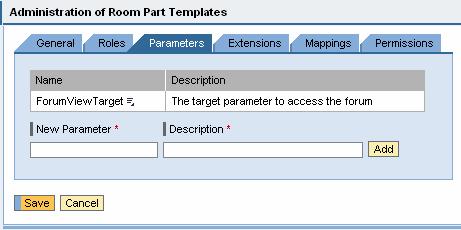 3. Create an external parameter The new parameter is called forumviewtarget. Use the text in the screenshot as the description.
