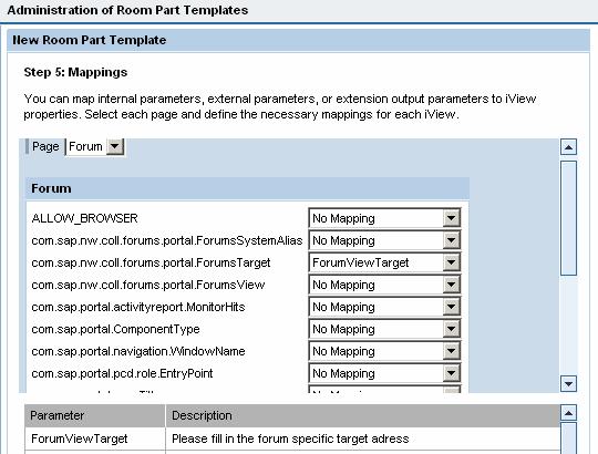 Complete the room part template You do not need to configure an extension in this context.