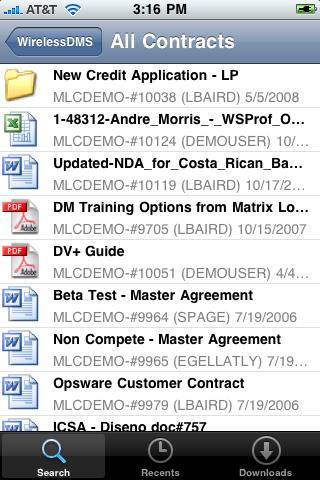 WirelessDMS ios Client on iphone This is available from the itunes App Store