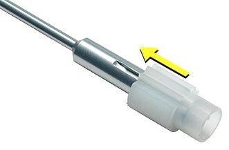 If you are replacing the plastic gear on the end of the rod, slide the gear off the rod. Replacement Procedure 1.