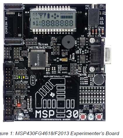 MSP-EXP430FG4618 The MSP430FG4618/F2013 experimenter s board is based on the Texas Instruments ultra-low power MSP430