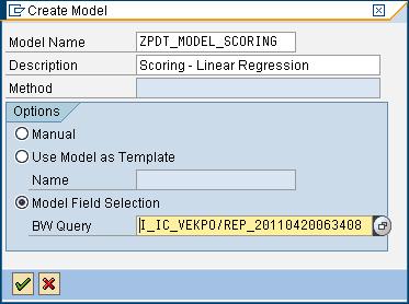 If you want to create a model that is similar to an existing model created previously, you can copy it choosing the Use Model as Template option.