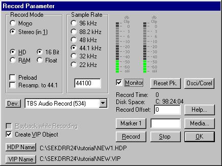 The audio tracks must be recorded in stereo at the CD standard of 16bit, 44.1kHz.