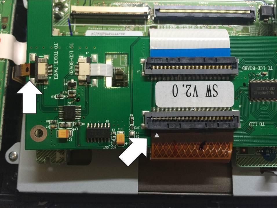 Connect the wide LCD ribbon cable to the PCB