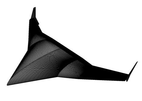 M. FIGAT The concept assumed design of the aircraft with the flying wing configuration. The pair of the vertical stabilizers on the tips of the wing is provide to obtained lateral stability.