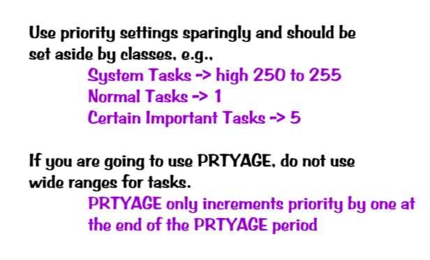 Task Priority & PRTYAGE (SIT)