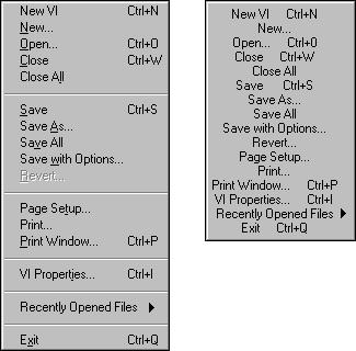 Lesson 4 Implementing a VI 1 2 1 Good Menu 2 Bad Menu Figure 4-3. Good and Bad Menu Examples Avoid placing objects on top of other objects.