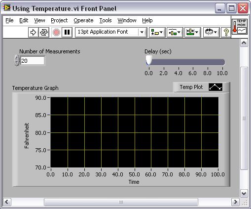 Lesson 2 Navigating LabVIEW E. Front Panel Window When you open a new or existing VI, the front panel window of the VI appears. The front panel window is the user interface for the VI.