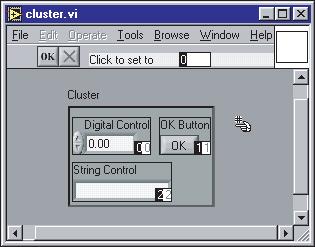 Lesson 5 Relating Data The toolbar and cluster change, as shown in Figure 5-16. 2 1 3 5 4 1 Confirm Button 2 Cancel Button 3 Cluster Order Cursor 4 Current Order Figure 5-16.