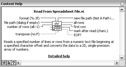 Lesson 3 Troubleshooting and Debugging VIs A. LabVIEW Help Utilities Use the Context Help window, the LabVIEW Help, and the NI Example Finder to help you create and edit VIs.