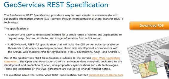 The Geoservices REST Specification ArcGIS