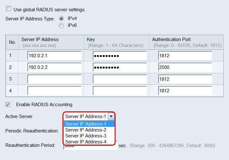 transmitted, etc.). Checking this checkbox will enable RADIUS accounting for the primary and backup servers. Step 8.