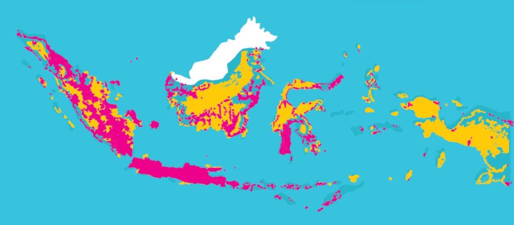 km Indonesia populated areas covered by 2G Signal : 43.714 sq.