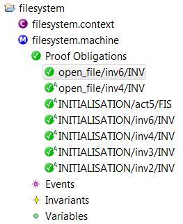 File system specified in Event-B: verification New guard: grd2 inv6: