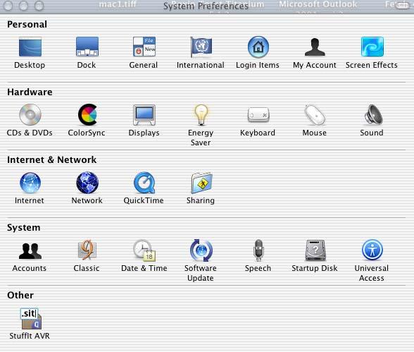 Select System Preferences from the dock.