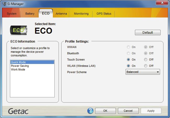 profiles). To put the system into an ECO mode, use the ECO button.