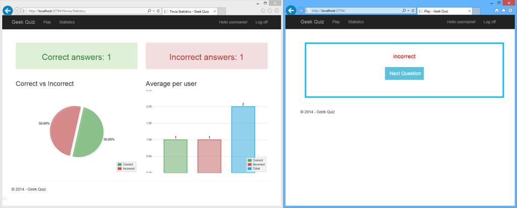 Statistics page refreshed after answer Exercise 2: Scaling Out Using SQL Server When scaling a web application, you can generally choose between scaling up and scaling out options.