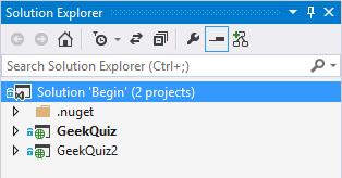 Explorer that the solution has two projects with identical structures but different names. This will simulate running two instances of the same application on your local machine.