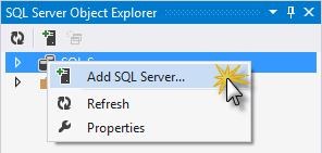 Adding a SQL Server instance to SQL Server Object Explorer 3. Set the server name to (localdb)\v11.