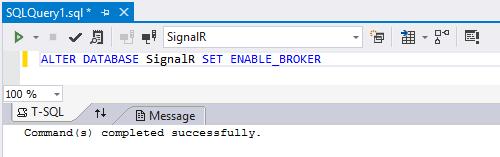 Querying the Service Broker Status 8. If the value of the is_broker_enabled column in your database is "0", use the following command to enable it.