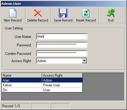 5. System User Administration 5.1 Changing the Current System User To change the current system user, you need to log out and then log in the system: 1) Select System Logout. 2) Select System Login.