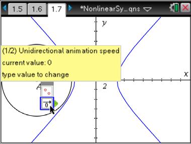 Allow students time to test their conjecture with the graphs on page 1.5. To move between screens, press / + e. Now students will look at the intersections of pairs of conic sections. On page 1.