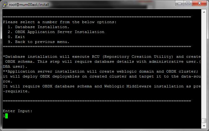 Once you select the Option of OBDX installation, Installer will give you a choice to installer the database installation or Application Server Installation. (refer the below screen shot) 4.
