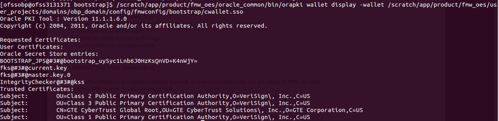 7. Appendix a. Export encryption key On the OES domain go to path fmw_home/oracle_common/common/bin./wlst.