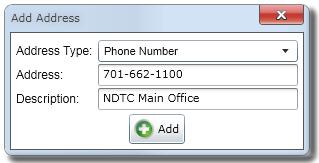 Adding Addresses To add a single address to a phone book, select to highlight the phone book in the Select a Phone Book list and press the Add button below the Selected Phone Book list.