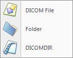 Opening existing DICOM files Existing DICOM image files can be opened from either a disk or your network file system and viewed in CRView. Click on the Import button 1.