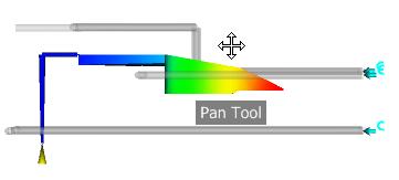 2 Left-click and hold down the Orbit wedge. The cursor will change to the Orbit cursor 3 Move the mouse around the screen to rotate the model.