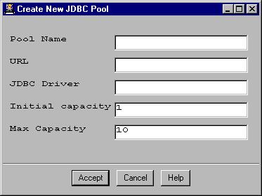 Creating a JDBC Pool Summary: Perform these steps to create a new JDBC connection pool. To create a JDBC pool: Step 1 Step 2 Right-click the WebLogic admin server icon.