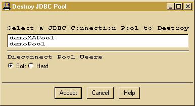 Removing a JDBC Pool Summary: Perform these steps to remove an existing JDBC connection pool. To create a JDBC pool: Step 1 Step 2 Right-click the WebLogic admin server icon.