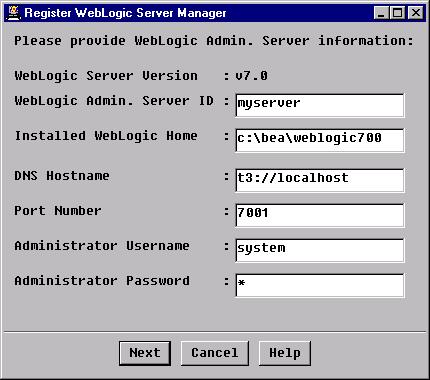 The Select WebLogic Server Version dialog is displayed. 2.