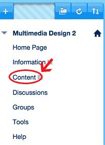 2.3.2 Create a Learning Module STEP 1 Click on Content in the sidebar STEP 2 Click Build Content on the action bar. Select Item from the drop down list. 1. Type your name for the Learning Module, eg.