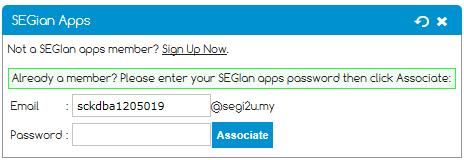 Sign Up and Associate with SEGiSphere 1. For first time, click Sign Up Now.