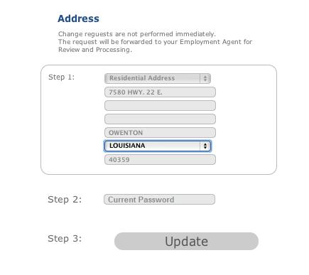 Address To update your address, click on the Address button from the Settings ribbon.