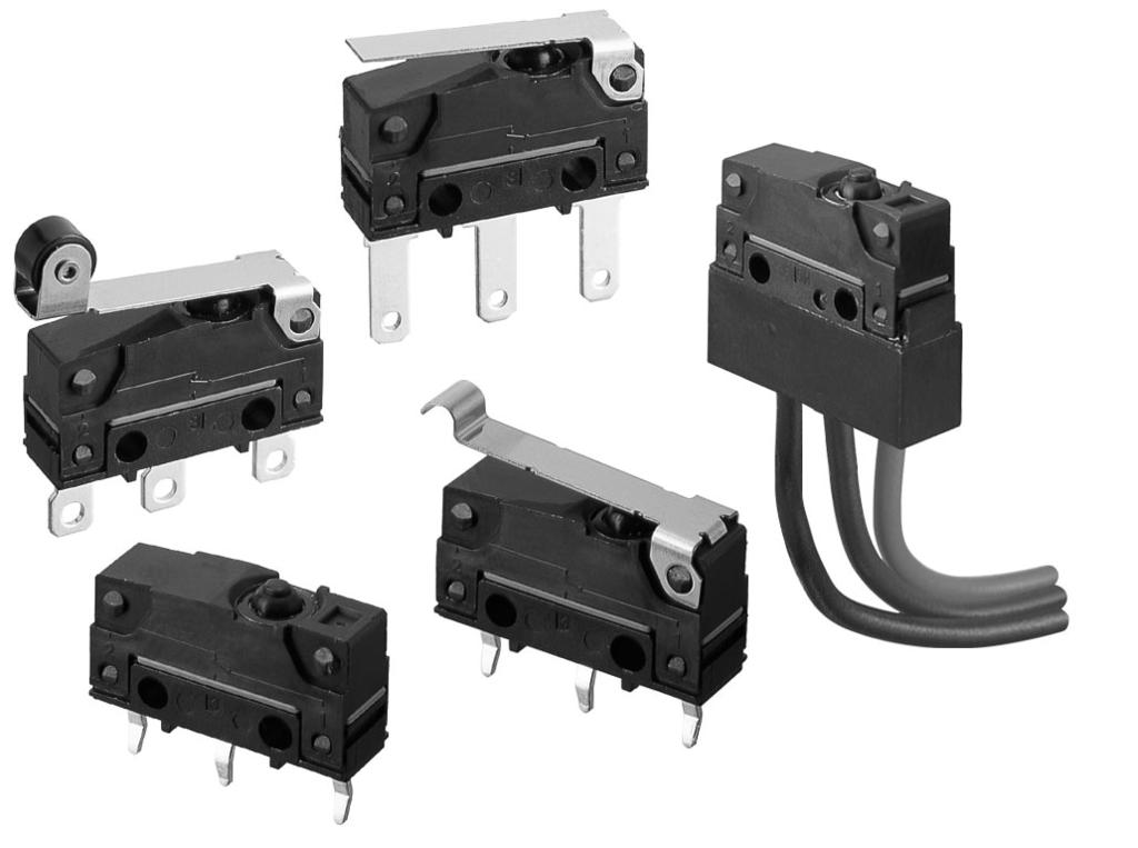 Sealed Subminiature Basic Switch D2SW-P Sealed Basic Switch with Simplified Construction, Mounting Compatible with SS and D2SW Series. Sealed to IEC IP67.