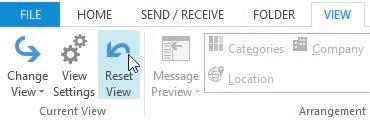 c. Tap or click Yes at the Microsoft Outlook message asking if you want to reset the Card view to the original settings. 4a 4b 4c d.