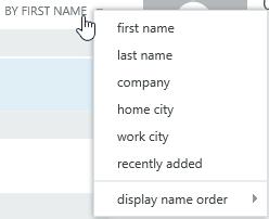 Sorting Contacts in the Outlook Web App Contacts are initially arranged in the Content pane sorted by first name in ascending order.