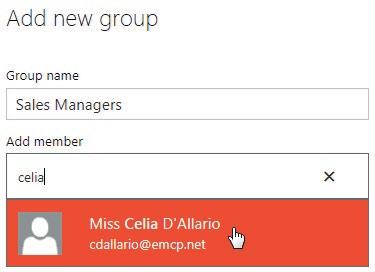 Miss Celia D Allario s contact entry appears in a drop-down list below the text box.