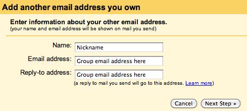 Click on the Accounts Tab. Click on Add another email address you own. You will be prompted to enter your name, email address, and reply- to email address.