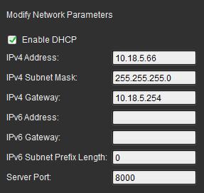 Change network settings To configure the basic network parameters: 1. In the Device Finder window, select the device to be modified from the list. 2. Click the Modify Network Parameters button.